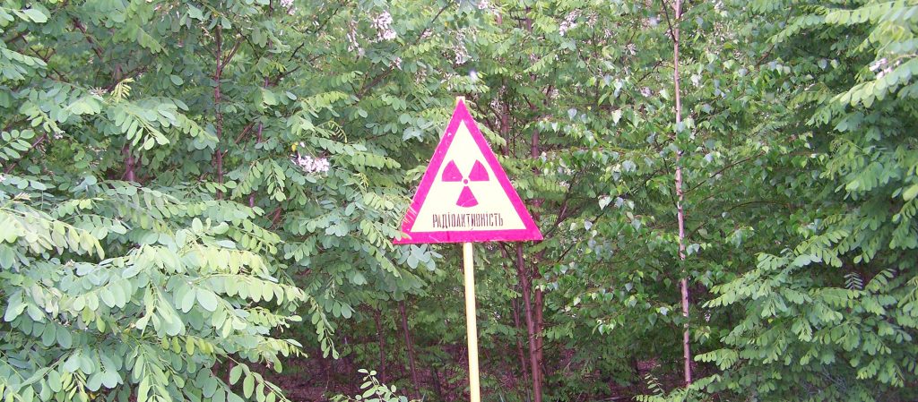 Sign of radioactivity in the exclusion zone of Chernobyl.