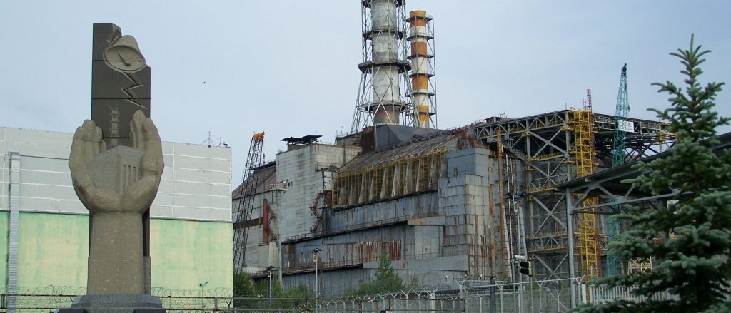 Monument of the fire-fighters participated in the battle of Chernobyl.